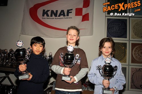 Mini A1 Champ Koebolt (R) en Mini A2 kampioen Osaka (l) no2 Deelen (m)